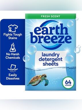 Earth Breeze Laundry Detergent Sheets. Fresh Scent.